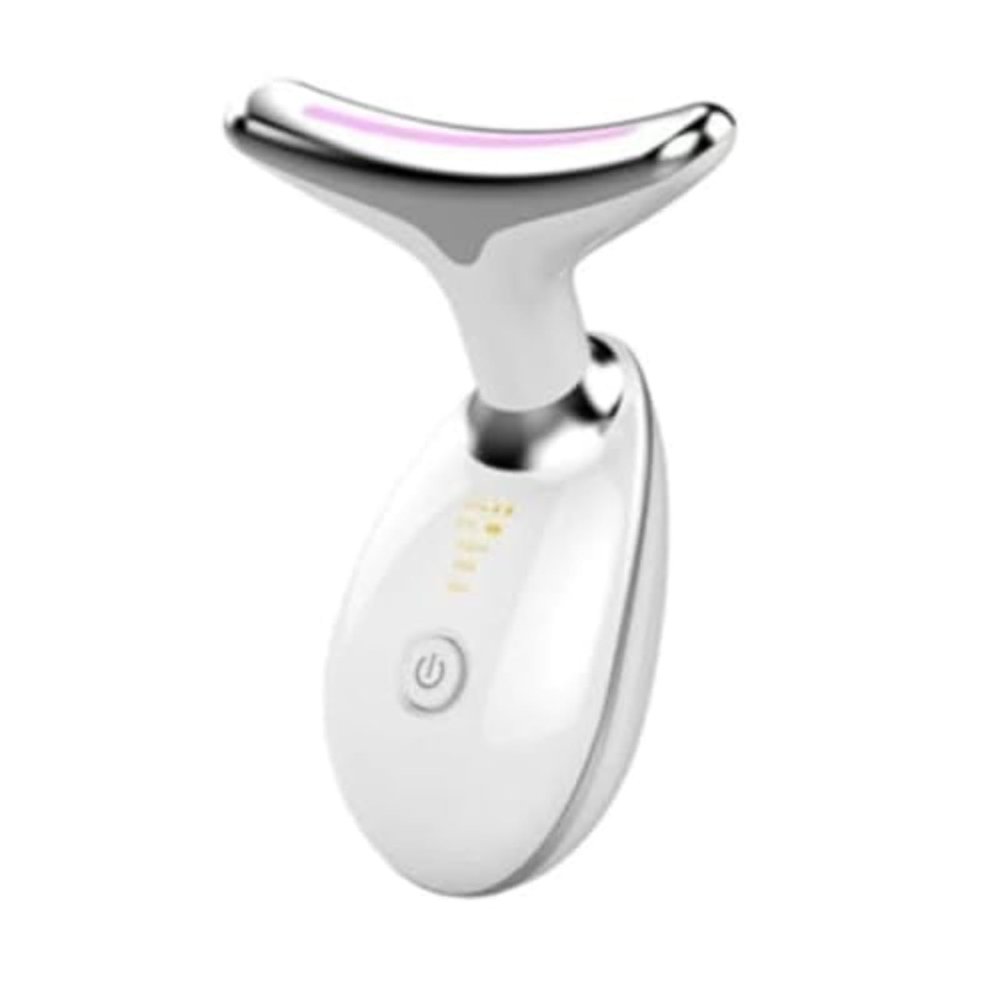 7-Color LED Facial Massager - Portable Skin Care Device for Wrinkles & Firming (White)