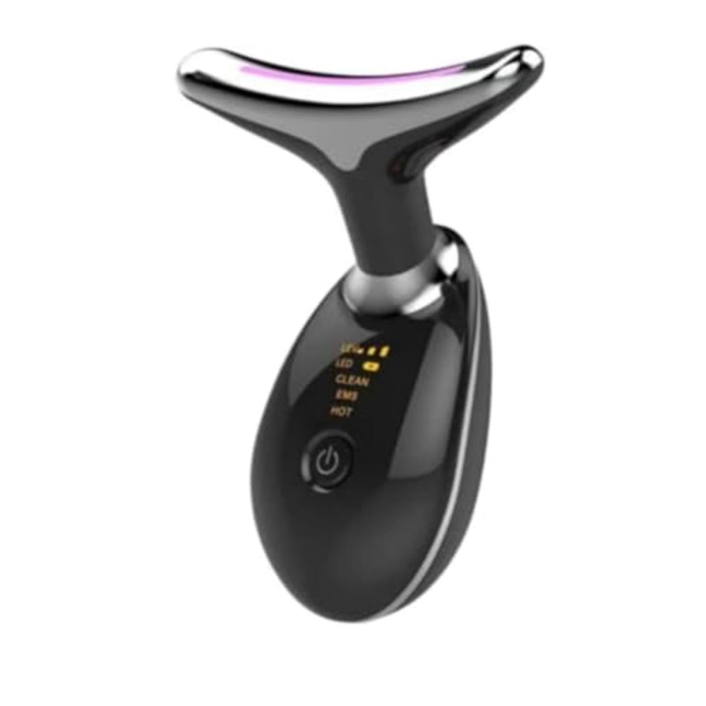 7-Color LED Facial Massager - Portable Skin Care Device for Wrinkles & Firming (Black)