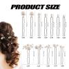 12 Pieces Bridal Pearl Hair Pins for Party, Handmade Pearl Hair Accessories, Wedding Hairstyles Accessories for Bridesmaid Girls Various Sizes (1set-12pcs) view 3