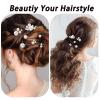 12 Pieces Bridal Pearl Hair Pins for Party, Handmade Pearl Hair Accessories, Wedding Hairstyles Accessories for Bridesmaid Girls Various Sizes (1set-12pcs) view 4