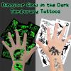 10 Sheets Dinosaur Temporary Tattoos, Waterproof Luminous Dino Tattoo Stickers, Glow in the Dark Dinosaur Theme Makeup Fake Tattoo for Birthday Parties, Holiday Supplies view 3