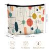 KMRHOUTIQ Small Makeup Bag with Zipper Modern Mid Century Travel Toiletry Bag for Women Leather Cosmetic Bags for Purse Waterproof Portable Zippered Pouch Personalized Mini Make Up Case Organizer view 2