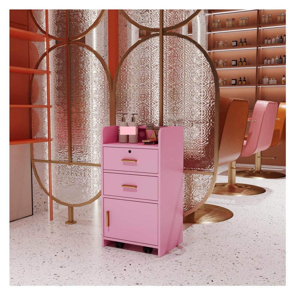 Locking Beauty Salon Storage Cabinet Hair Dryer Holder Stylist Equipment Drawer,Comfy