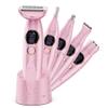 Karrte 5-in-1 Electric Razor for Women's Pubic Hair, Painless Body Shaver and Facial Epilator, Hair Removal for Face, Bikini Trimmer for Women's Private Area Pink view 1