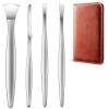 Pedicure Knife Set, 4PCS Professional Pedicure Tools for Feet, Ingrown Toenail Removal Blades Kit, Stainless Steel Corn Removers, Foot Scraper, Callus Shaver Foot Blades, Dead Skin Removal view 1