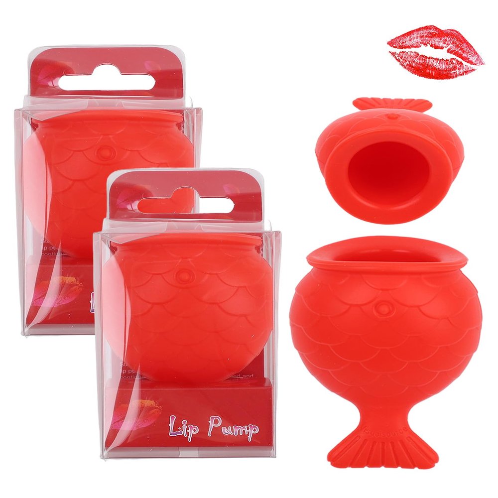 FAMULP 2 Pcs Lip Plumper Device, Reusable Long-lasting Fish Shape Lip Plumper Tool