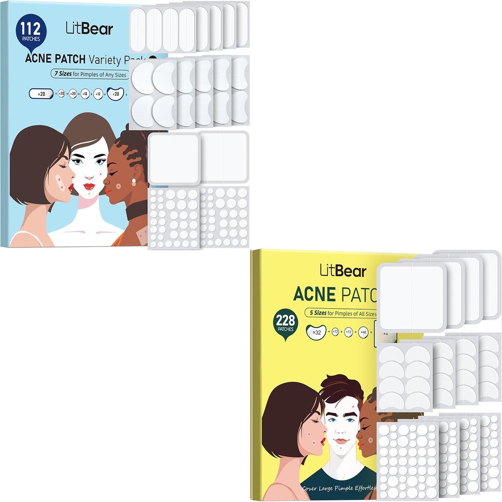 LitBear Large Pimple Patches (7 Sizes 112 Counts + 5 Sizes 228 Counts)