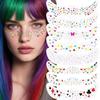 8Pcs Face Makeup Patches, Glitter Freckles Face Tattoo for Teenagers & Young Women, Sparkle Freckles Makeup Patches, Waterproof Face Glitter Freckles for Christmas (8PcsE Rainbow) view 1