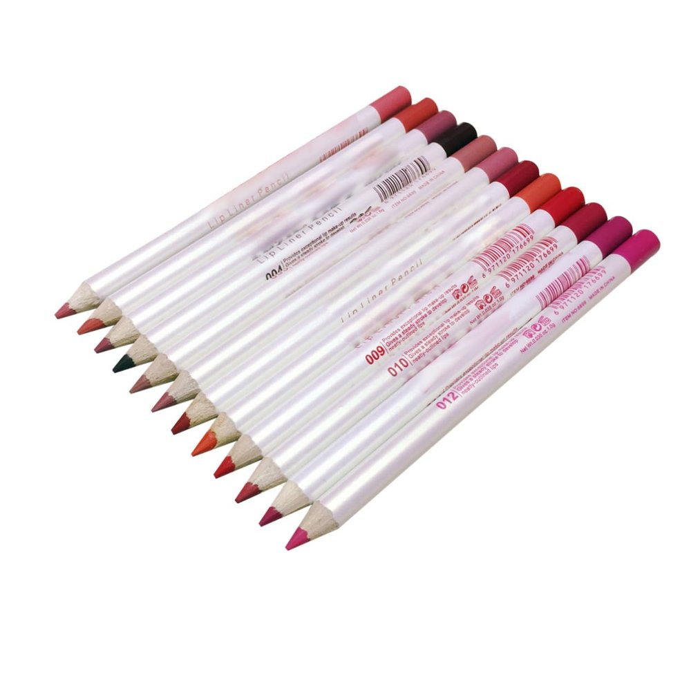 Didiseaon 12PCS Lip Liner Pencil Set Multi Color Matte Lip Liner for Natural Beauty Versatile Use as Eyeliner and Eyeshadow Easy to Draw Thin Lines All Day Wear