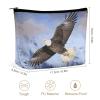 KMRHOUTIQ Small Makeup Bag with Zipper Bald Eagle Flying Travel Toiletry Bag for Women Leather Cosmetic Bags for Purse Waterproof Portable Zippered Pouch Personalized Mini Make Up Case Organizer view 2
