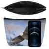 KMRHOUTIQ Small Makeup Bag with Zipper Bald Eagle Flying Travel Toiletry Bag for Women Leather Cosmetic Bags for Purse Waterproof Portable Zippered Pouch Personalized Mini Make Up Case Organizer view 3