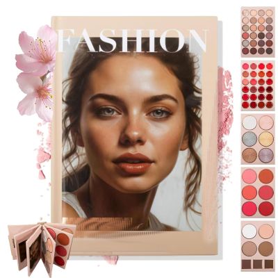 5 Layer Makeup Book Palette, 24-Color Eyeshadow Palette - 5-Layer Book-Style Foldable Makeup Palette Set with 67 Pro Shades, Long Lasting High Pigment Eye Shadow & Highlighter & Blush for Women