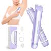 The Travel-Ready Shaver for Sensitive Skin: 2-in-1 Women's Electric Razor & Bikini Trimmer, Waterproof & Painless for Shower, Face, Body Care (Lavender Purple) view 1
