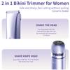 The Travel-Ready Shaver for Sensitive Skin: 2-in-1 Women's Electric Razor & Bikini Trimmer, Waterproof & Painless for Shower, Face, Body Care (Lavender Purple) view 2