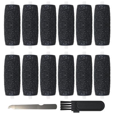 12 Pcs Replacement Rollers Head Refills Compatible with Amope Pedi-Perfect Pro Electric Callus Remover Foot File - Extra Coarse