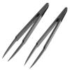 10PCS Anti-static Plastic Tweezer Heat Repair Tool Portable Black Straight Bend 93303 Tweezer view 4