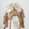 TTYAO REII Kawaii Big Bow Lace Headband for Women Bowknot Hairband Elegant Hair Hoop Lolita Accessories for Tea Party (Beige Blue Pink, M) view 4