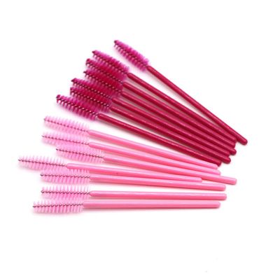 SKISUNO 50pcs Disposable Pink Eyelash Mascara Brushes with Bendable Heads Lash Separators for Professional Salon and Personal Makeup Soft Eyelash Brush Wands for Smooth Mascara Application