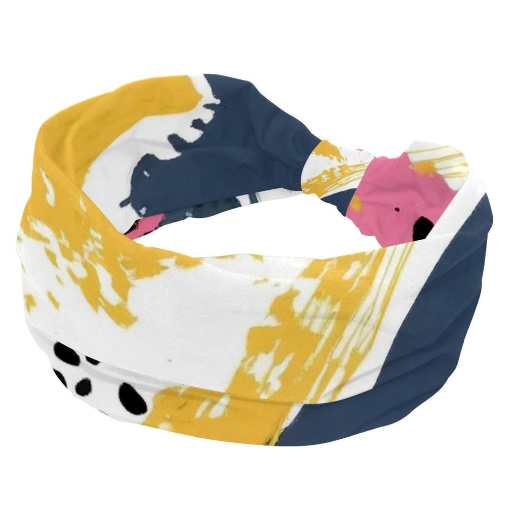 1 Pack Abstract Art-216 Elastic Soft Fabric Non-Slip Women's Fashion Headbands - Soft, Wide, and Stylish for All Occasions