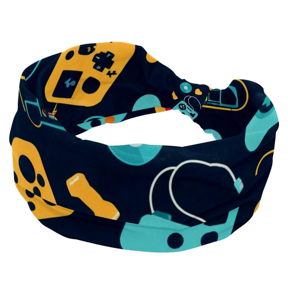 1 Pack Art Game Controller-1080 Elastic Soft Fabric Non-Slip Women's Fashion Headbands - Soft, Wide, and Stylish for All Occasions