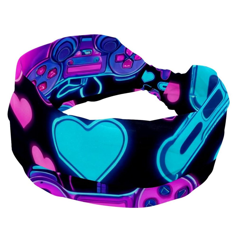 1 Pack Art Game Controller-1056 Elastic Soft Fabric Non-Slip Women's Fashion Headbands - Soft, Wide, and Stylish for All Occasions