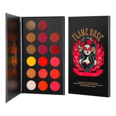 Aislor 18 Color Highly Pigmented Eyeshadow Palette with Shimmer Matte Finish Long Lasting Waterproof Makeup Set for Daily Party Halloween Cosmetics Flame Rose One Size