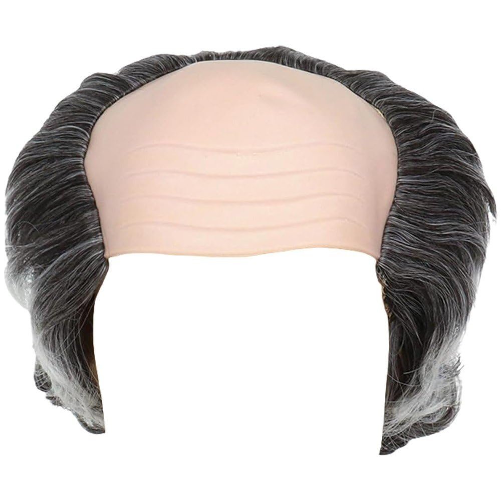 Zonfer Bald Head Wigs Bald Cap with Hairs Balding Wig Hat Old Man Wig Headwear for Halloween Carnival Cosplay Costume Parties Fancy Dress