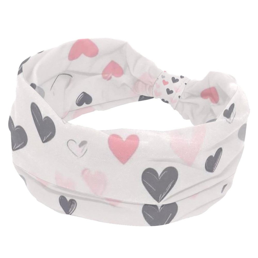 1 Pack Colorful Love-1710 Elastic Soft Fabric Non-Slip Women's Fashion Headbands - Soft, Wide, and Stylish for All Occasions