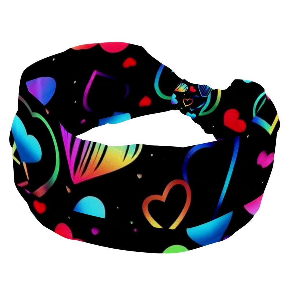 1 Pack Headbands for Women Non Slip Elastic Sports Hair Bands for Women, Soft Cloth Headband for Workout Yoga Fashion Hair Accessories,Art Love-1727