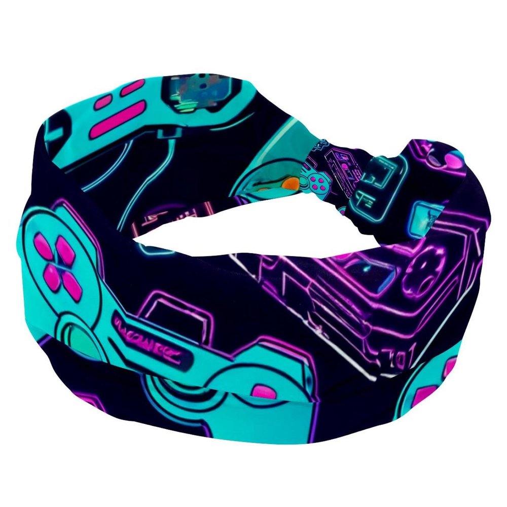 1 Pack Wide Headbands For Women Elastic Headband Art Game Controller-1096 Head Bands Women's Hair Band Turban Workout Soft Sweat Hairband Accessories