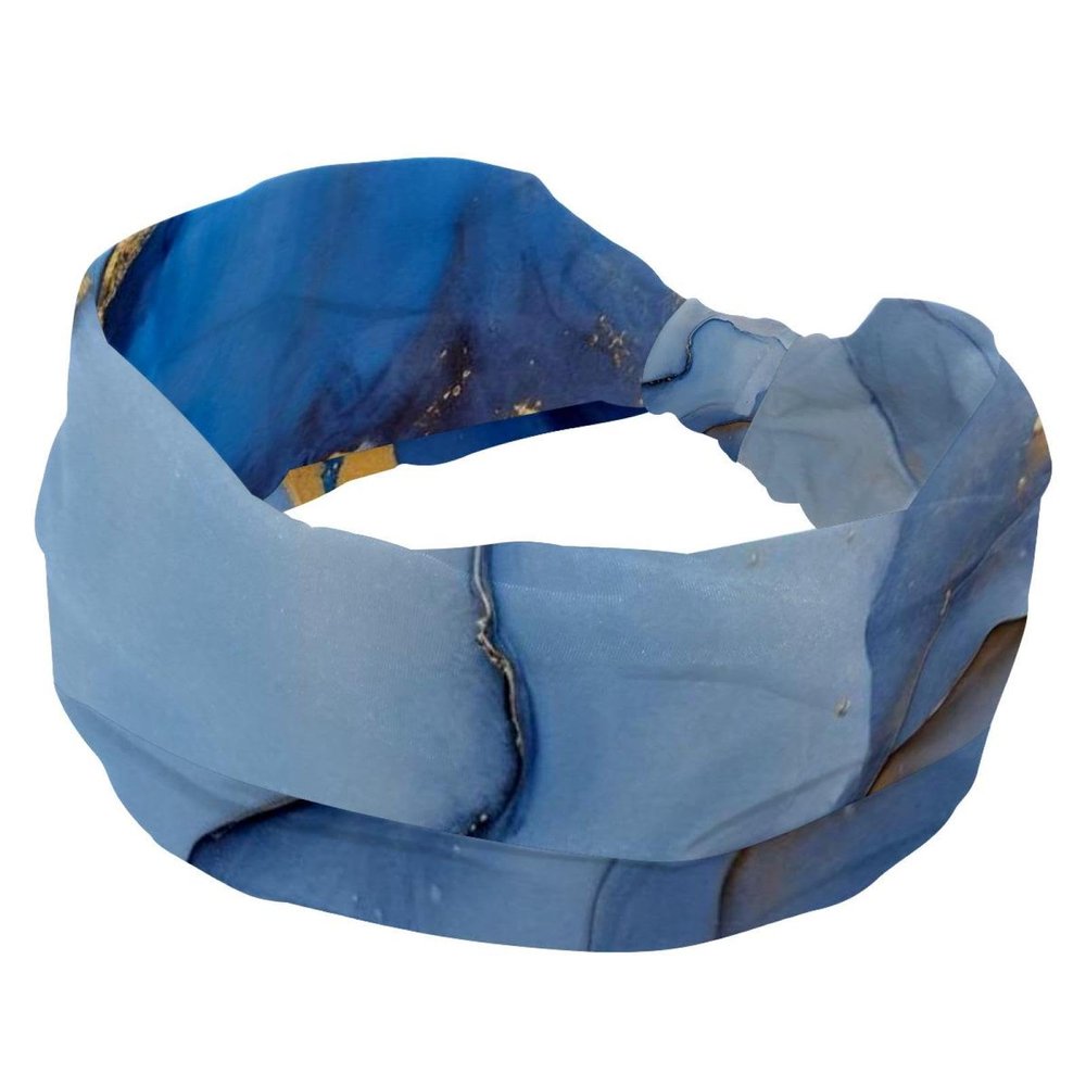 1 Pack Art Marble-1386 Elastic Soft Fabric Non-Slip Women's Fashion Headbands - Soft, Wide, and Stylish for All Occasions
