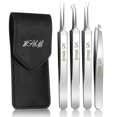 WSYUB Professional Blackhead Tweezers, Blackhead Remover Tools,Ingrown Hair Removal Kit
