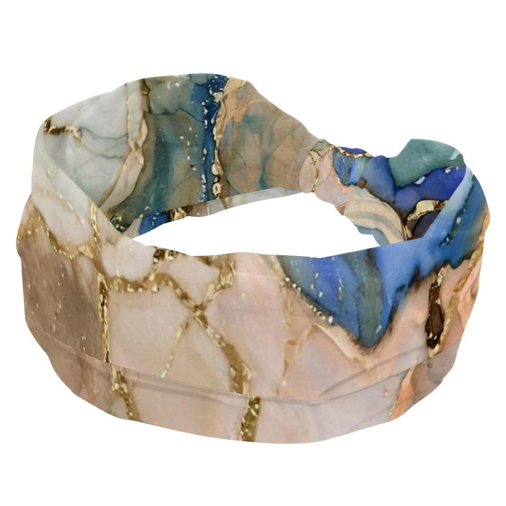 1 Pack Headbands for Women Non Slip Elastic Sports Hair Bands for Women, Soft Cloth Headband for Workout Yoga Fashion Hair Accessories,Art Marble-1394