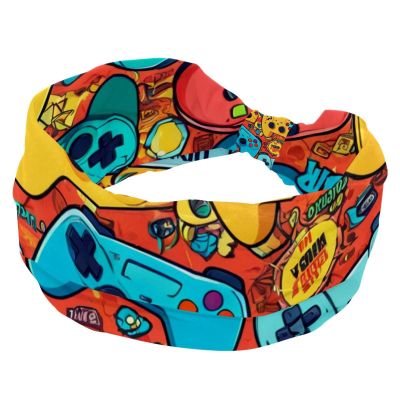 1 Pack Headbands for Women Non Slip Elastic Sports Hair Bands for Women, Soft Cloth Headband for Workout Yoga Fashion Hair Accessories,Art Game Controller-1100