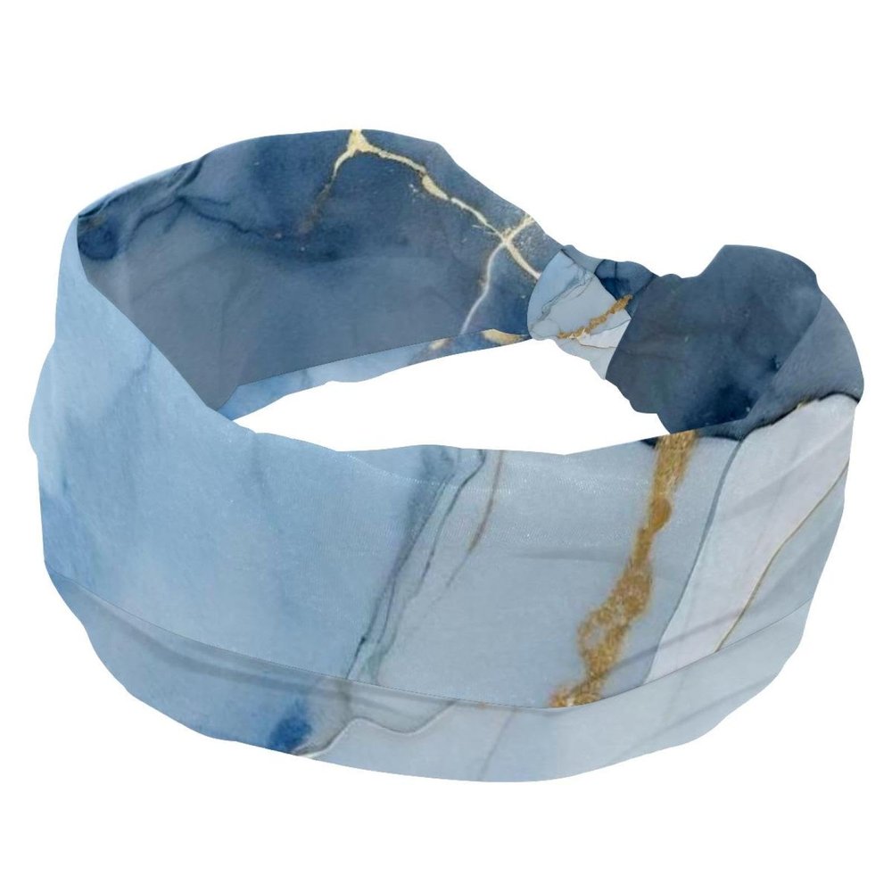 1 Pack Art Marble-1389 Elastic Soft Fabric Non-Slip Women's Fashion Headbands - Soft, Wide, and Stylish for All Occasions