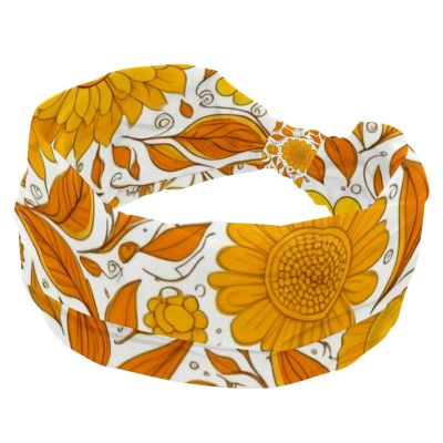 1 Pack Headbands for Women Non Slip Elastic Sports Hair Bands for Women, Soft Cloth Headband for Workout Yoga Fashion Hair Accessories,Yellow Sunflower-263