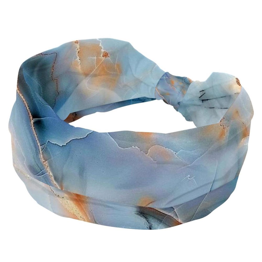 1 Pack Headbands for Women Non Slip Elastic Sports Hair Bands for Women, Soft Cloth Headband for Workout Yoga Fashion Hair Accessories,Marble Art-1187