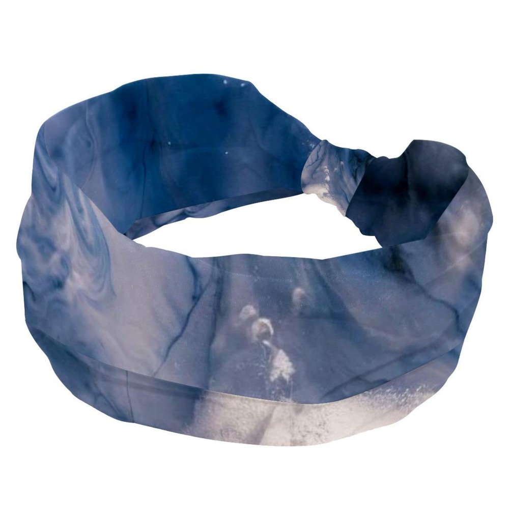 1 Pack Headbands for Women Non Slip Elastic Sports Hair Bands for Women, Soft Cloth Headband for Workout Yoga Fashion Hair Accessories,Art Marble-1382