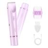 ANFOOS Women's Electric Shaver Bikini Trimmer for Women Razors 2-in-1 Dual Head Design IPX7 Waterproof Wet & Dry Use Body Groomer Hair Trimmer Remover for Facial Underarm Arm Face Leg Bikini (Purple) view 1