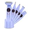 Karrte 5-in-1 Electric Razor for Women's Pubic Hair, Painless Body Shaver and Facial Epilator, Hair Removal for Face, Bikini Trimmer for Women's Private Area Purple view 1