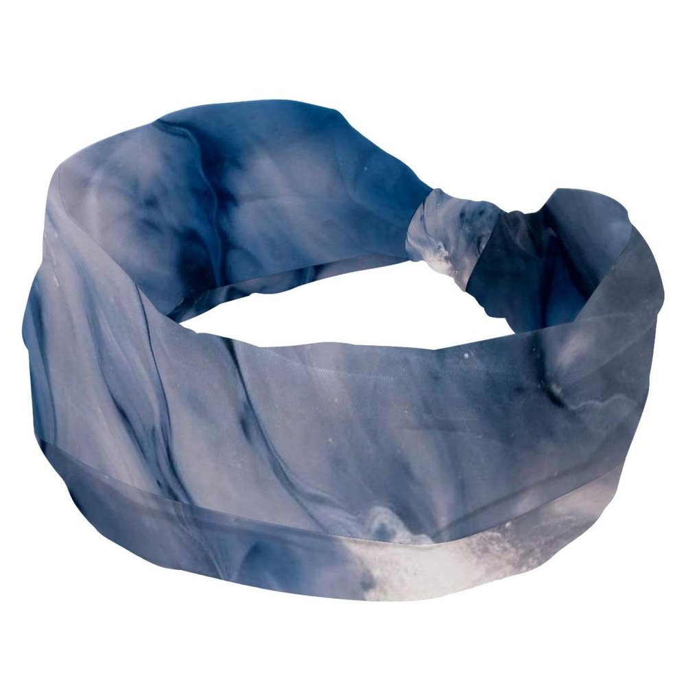 1 Pack Wide Headbands For Women Elastic Headband Art Marble-1381 Head Bands Women's Hair Band Turban Workout Soft Sweat Hairband Accessories