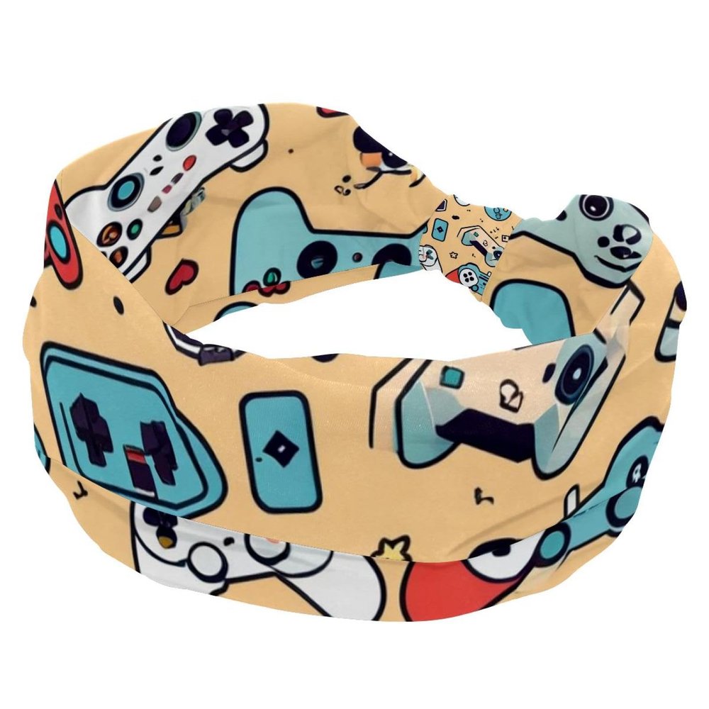 1 Pack Art Game Controller-1077 Elastic Soft Fabric Non-Slip Women's Fashion Headbands - Soft, Wide, and Stylish for All Occasions