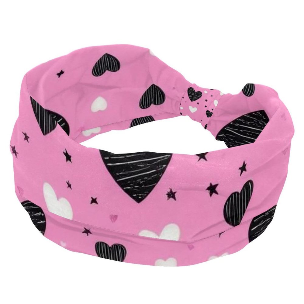 1 Pack Headbands for Women Non Slip Elastic Sports Hair Bands for Women, Soft Cloth Headband for Workout Yoga Fashion Hair Accessories,Art Love-1748