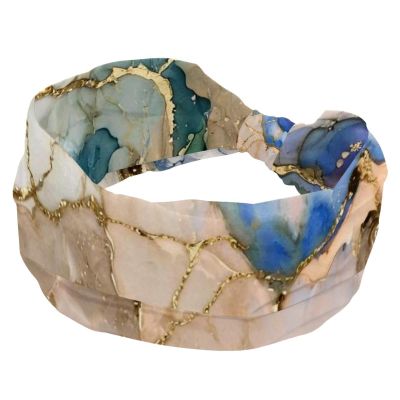 1 Pack Art Marble-1395 Elastic Soft Fabric Non-Slip Women's Fashion Headbands - Soft, Wide, and Stylish for All Occasions