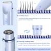ANFOOS Women's Electric Shaver Bikini Trimmer for Women Razors 2-in-1 Dual Head Design IPX7 Waterproof Wet & Dry Use Body Groomer Hair Trimmer Remover for Facial Underarm Arm Face Leg Bikini (Blue) view 2