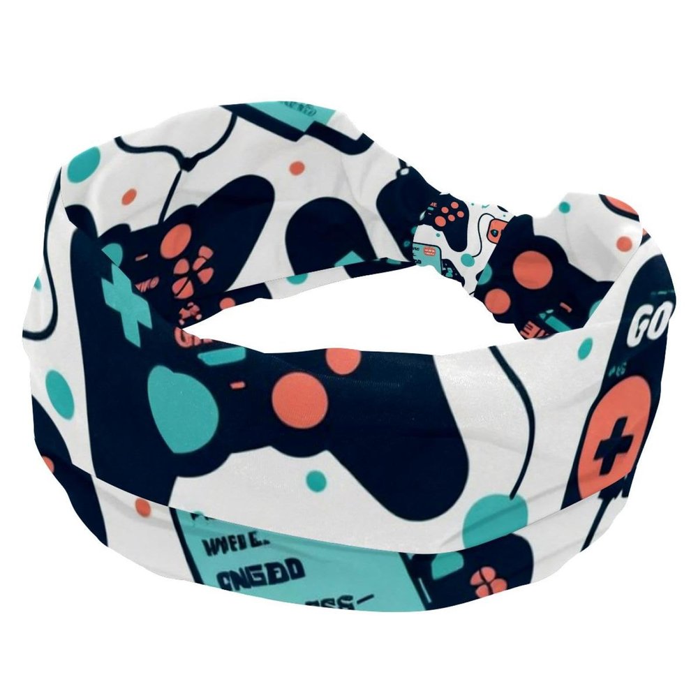 1 Pack Funny Game Controller-1110 Elastic Soft Fabric Non-Slip Women's Fashion Headbands - Soft, Wide, and Stylish for All Occasions