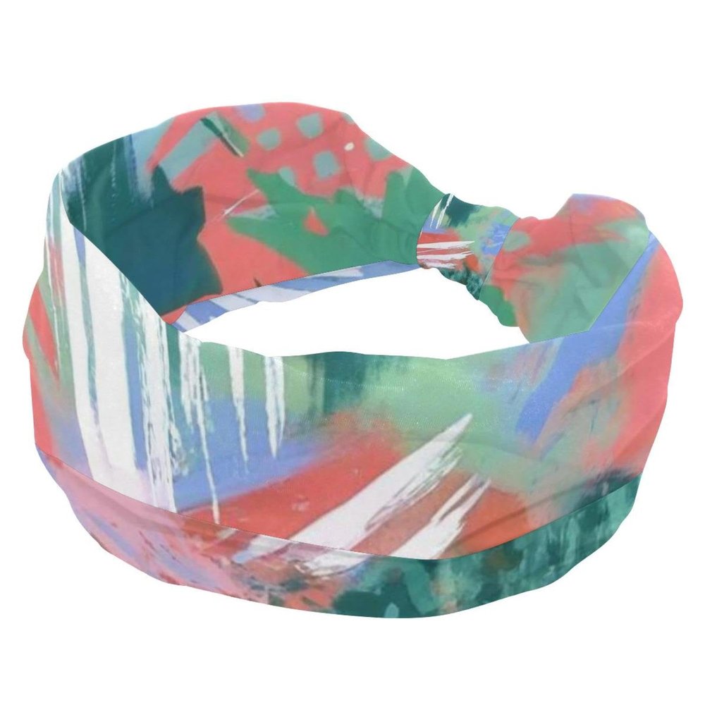 1 Pack Headbands for Women Non Slip Elastic Sports Hair Bands for Women, Soft Cloth Headband for Workout Yoga Fashion Hair Accessories,Abstract Art-182