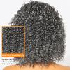 HANASCC Salt and Pepper Wigs for Women Deep Curly Grey Glueless Wigs Human Hair Mixed Kinky Curly Deep Wave Gray human hair Short Wigs for Women 10 Inch view 2
