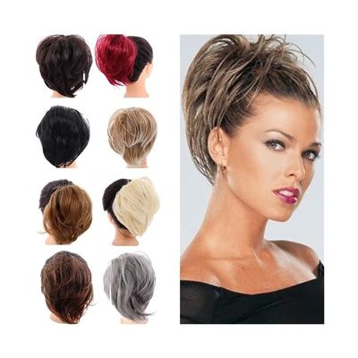 Hair Bun Women's Synthetic Hair Scrunchie Hair Bun Chignon Elastic Band Straight Ponytail Hairpiece Scrunchies(Q20-18T10)