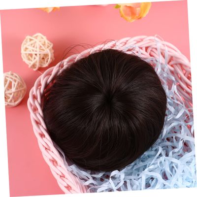 Baluue Dark Brown Synthetic Hair Chignon Wig Hairpiece for Volume and Fullness High Temperature Bun Wig Hair Ring Easy to Use for Stylish Ponytail Updos